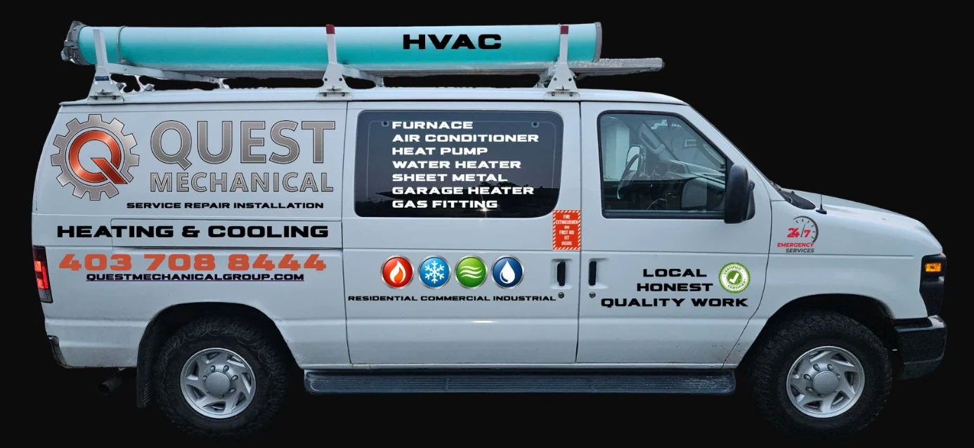 Quest Mechanical Group service van, Calgary HVAC